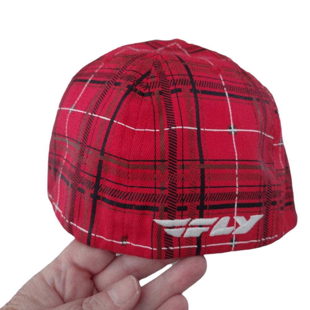 FLY NWT plaid Hat red. SM/MD. Flex fit. Never worn. 6 panel. - Picture 4 of 8